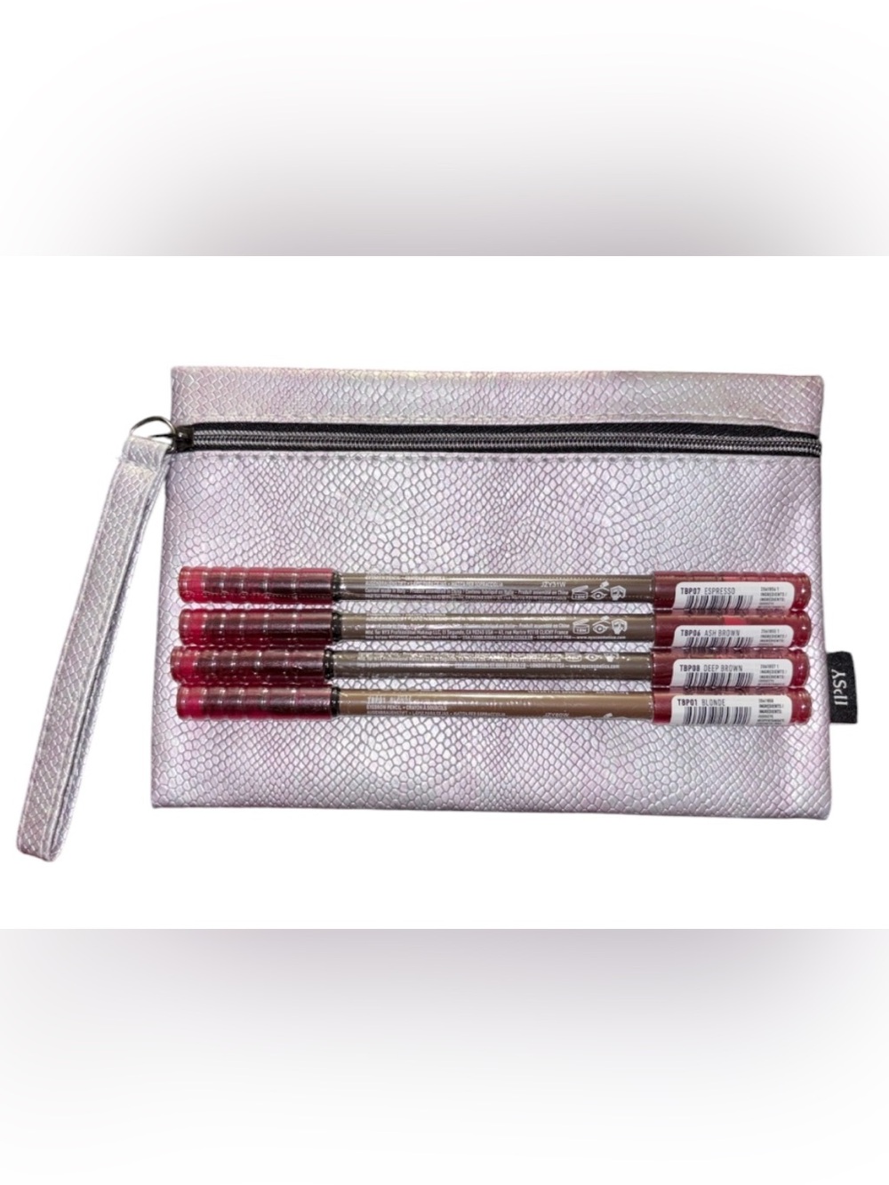 NYX Eyebrow Pencil Liners & Ipsy cosmetic Pouch Bundle